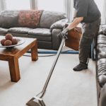 cleaning carpets with heavy duty wand